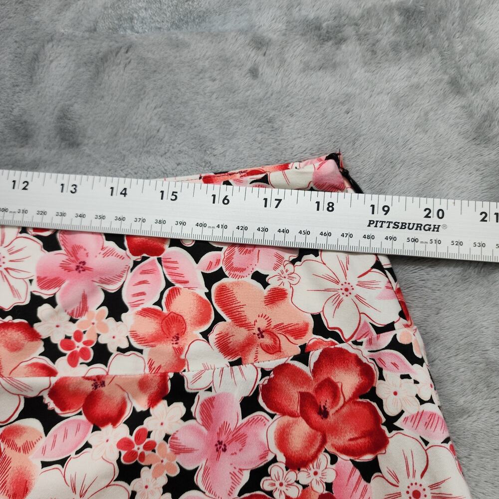 Vintage 90s Notations Skirt Womens XL Pink‎ Red Black Floral A-Line Girly Preppy - Picture 5 of 7